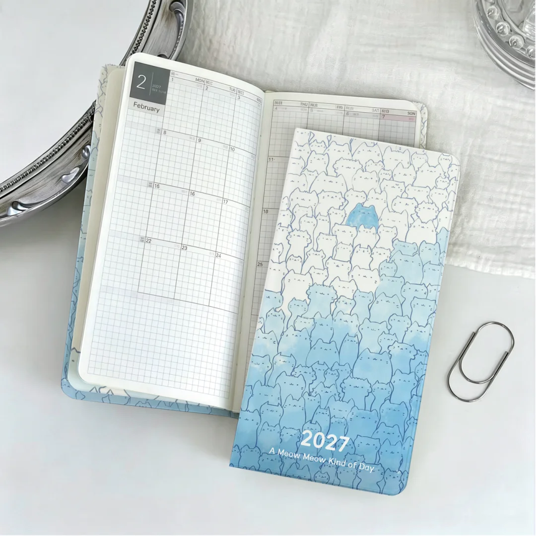 Weeks Portable Schedule Book Fresh Hand-painted Bird Butterfly Literary Handbook Daily Planning Notebook