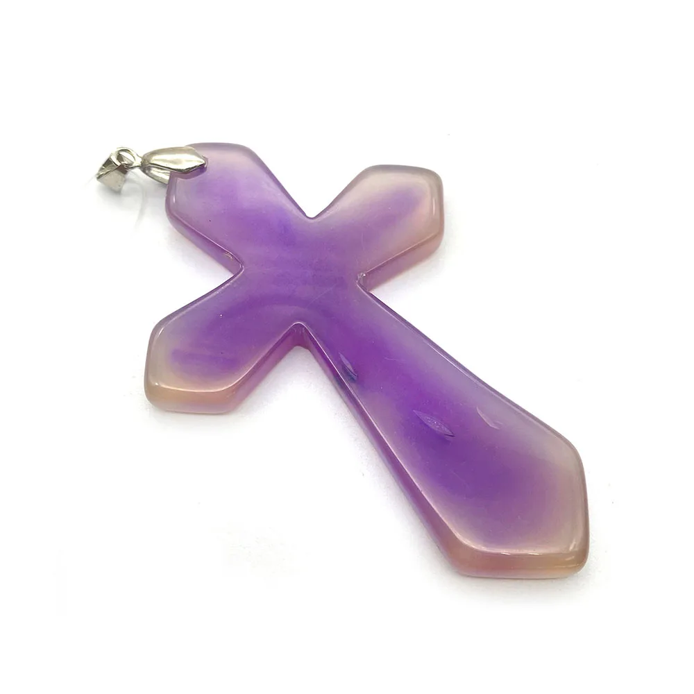 Natural Stone Agate Crosses Shape Pendants for Jewelry Making DIY Necklace Jewellery Charms Red Agate Accessories Women Gift