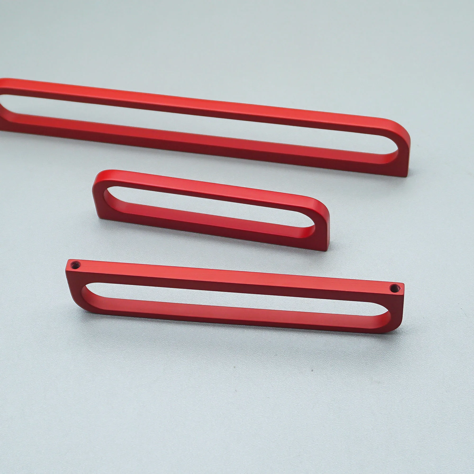 Matte Red Handles for Cabinets and Drawers Modern Long Wardrobe Cupboard Pulls Zinc Alloy Simple Furniture Hardware 320mm
