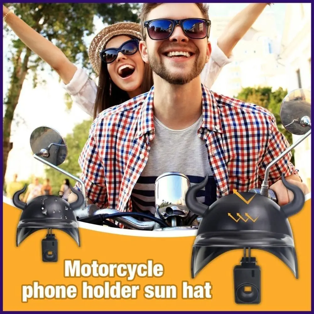 Nylon Motorcycle Mobile Phone Holder Waterproof Shockproof Sunshade Phone Bracket Cartoon Rotatable Helmet Phone Stand