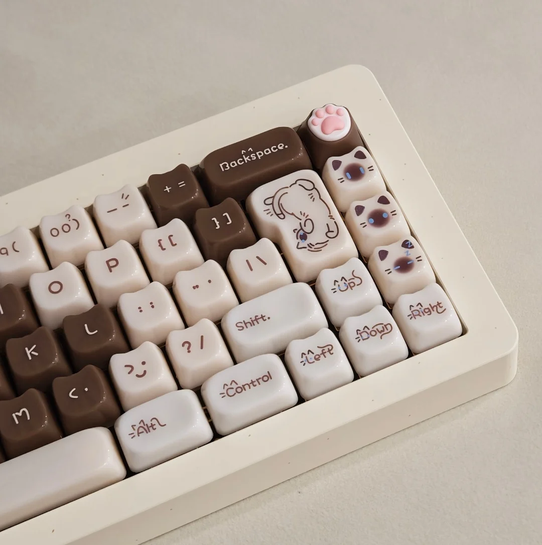 

Jelly Cat Theme Keycaps Set 149key Customized Transparent PC MAO Profile Cute Keyboard Caps for Mechanical Keyboard Accessories