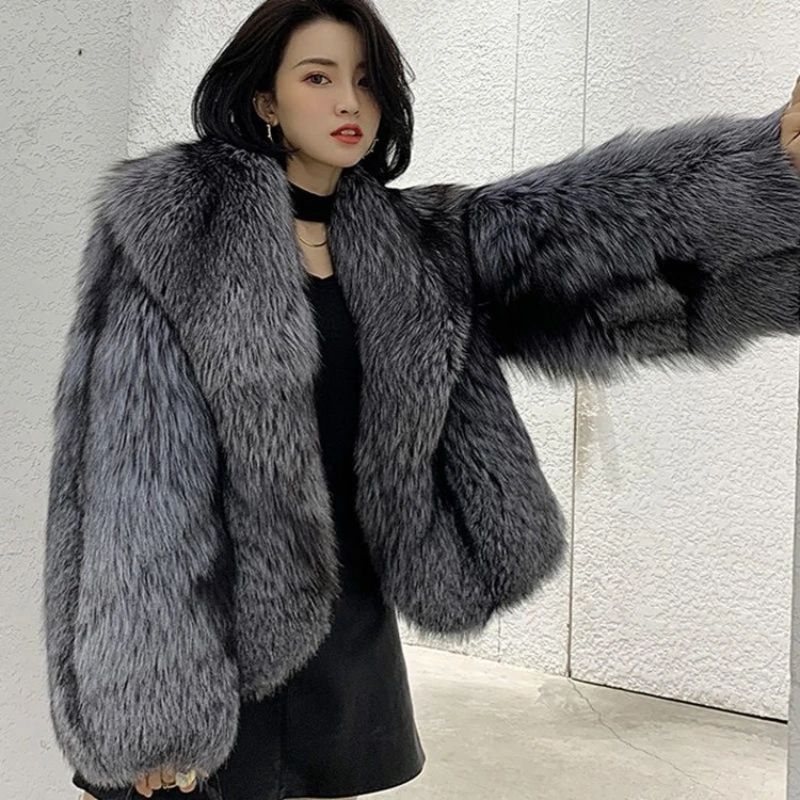 Women's  Fur Coat Short Fashion Faux Fur Coat Fluffy Vintage Harajuku Fall Winter New Casual Jacket Comfortable Elegant Trendy