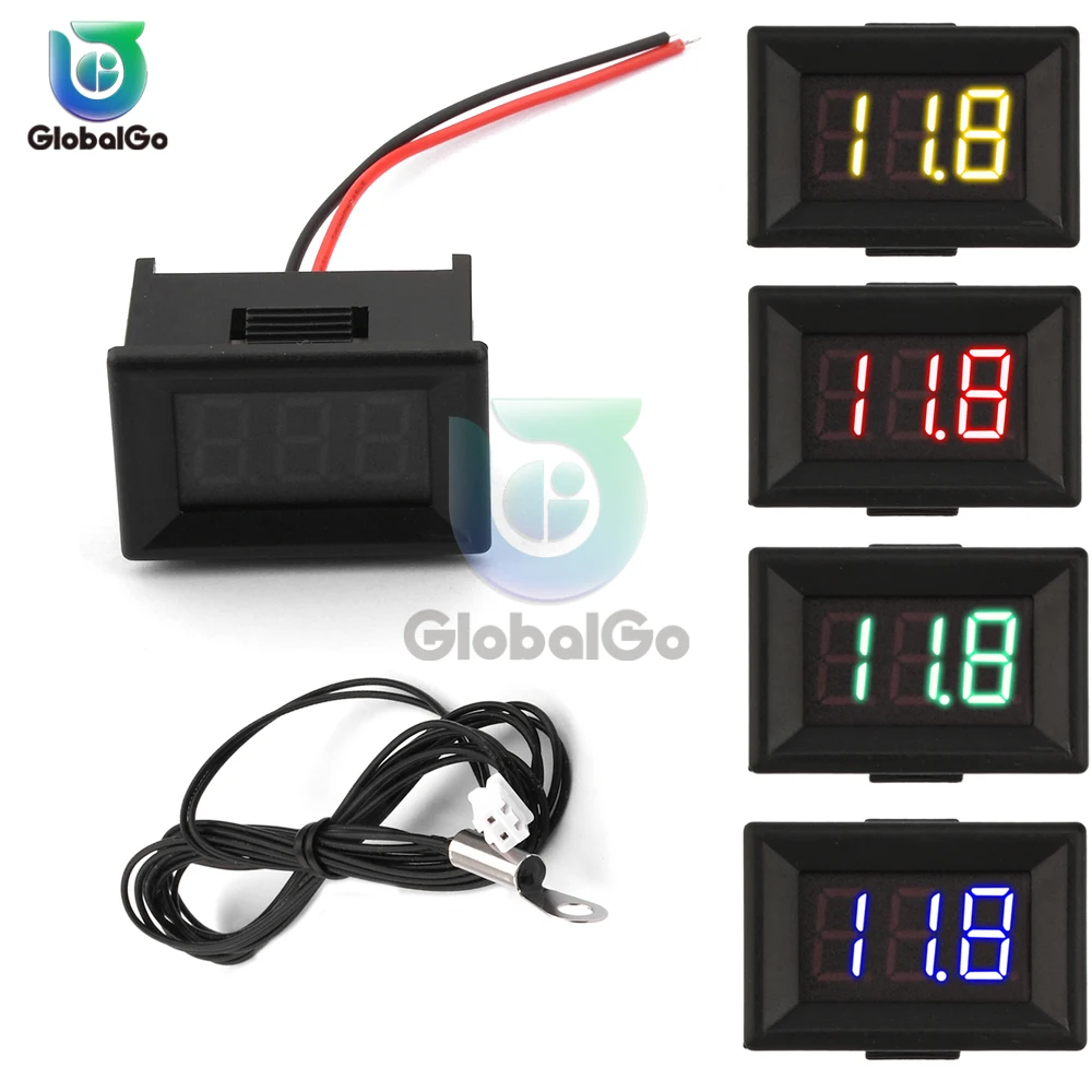 

DC4-28V Digital Temperature Sensor Meter Thermometer Detector With 1M NTC 100K 3950 Probe Temp Tester Gauge 50~210℃/-58~410℉