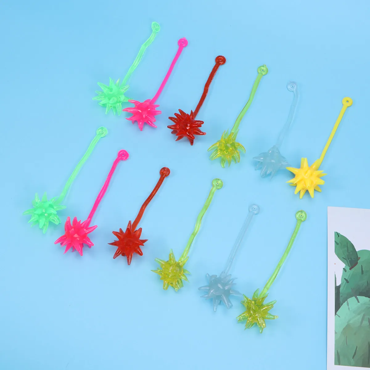 12Pcs Sticky Climbing hammer Elastic Relaxation Stress Relief Kids Fling Party Favors Random Color Stretchy Fingers