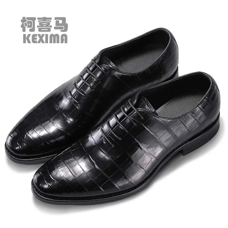 KEXIMA cestbeau new arrival  crocodile shoes  crocodile leather men shoes  manual making  men formal shoes