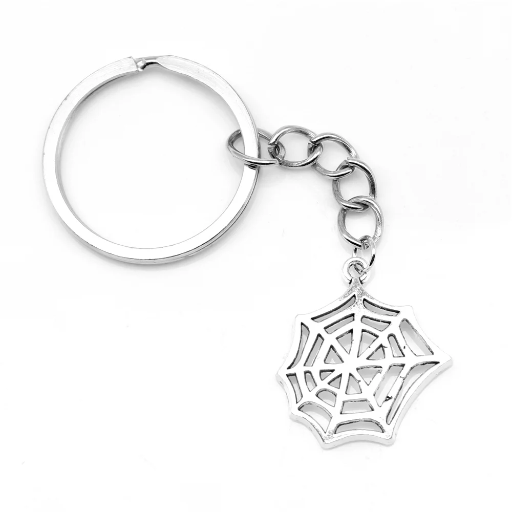 1 Piece 23x25mm Spider Web Key Chain Charms Boyfriend Gift