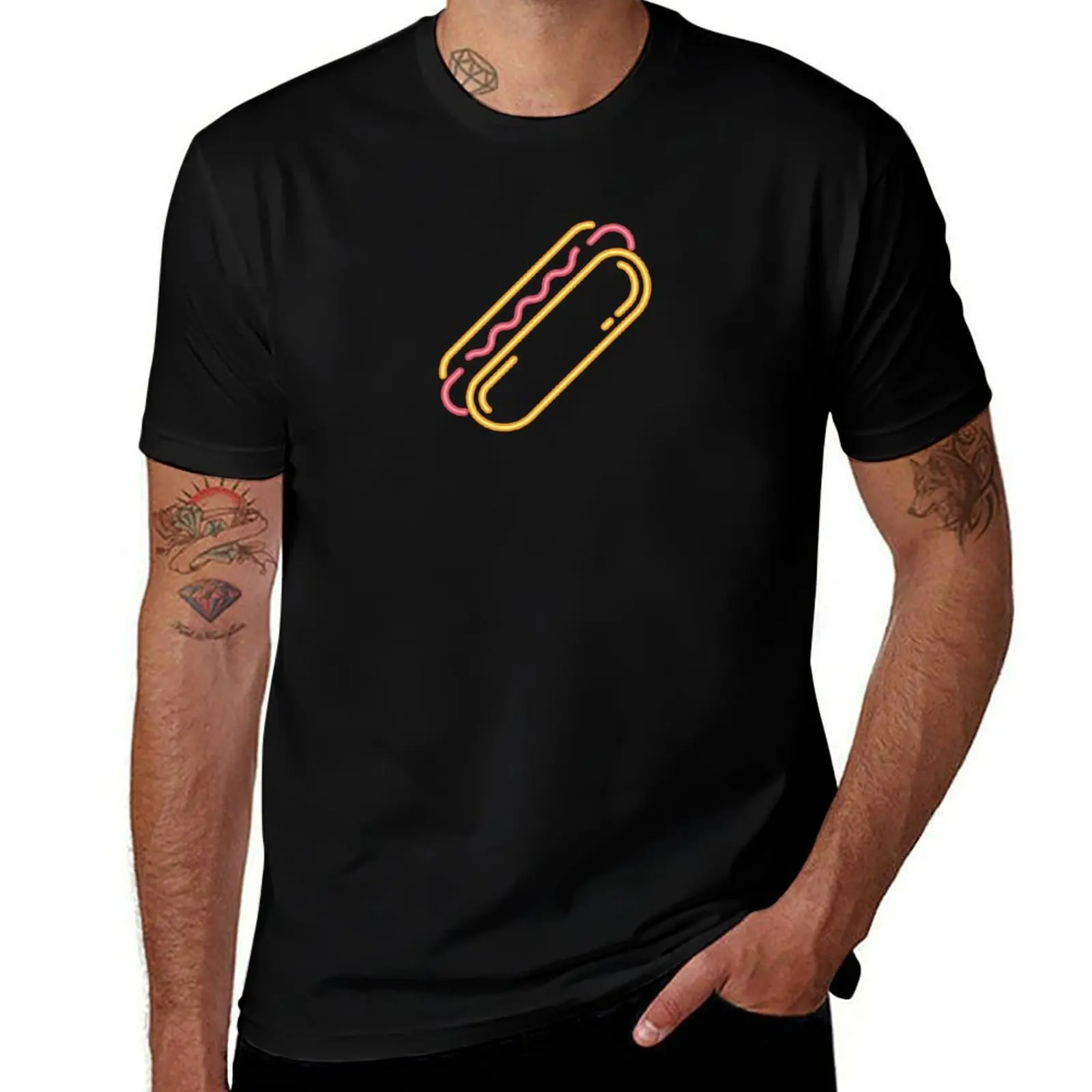 

Neon 100% shirts designer T-Shirt shirts cotton t t funny cotton Hotdog T-Shirt tshirt