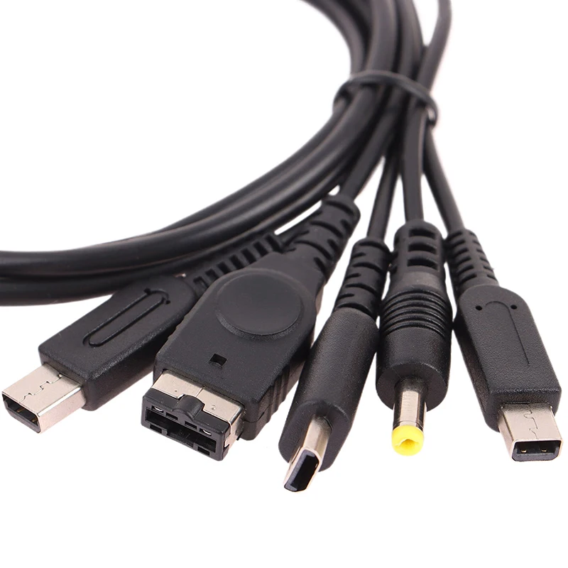 1.2M Cable Fast Charging Cable 5 In 1 USB Game Charger Cord Wire For New 3DS XL NDS Lite NDSI LL Wi I U GBA PSP