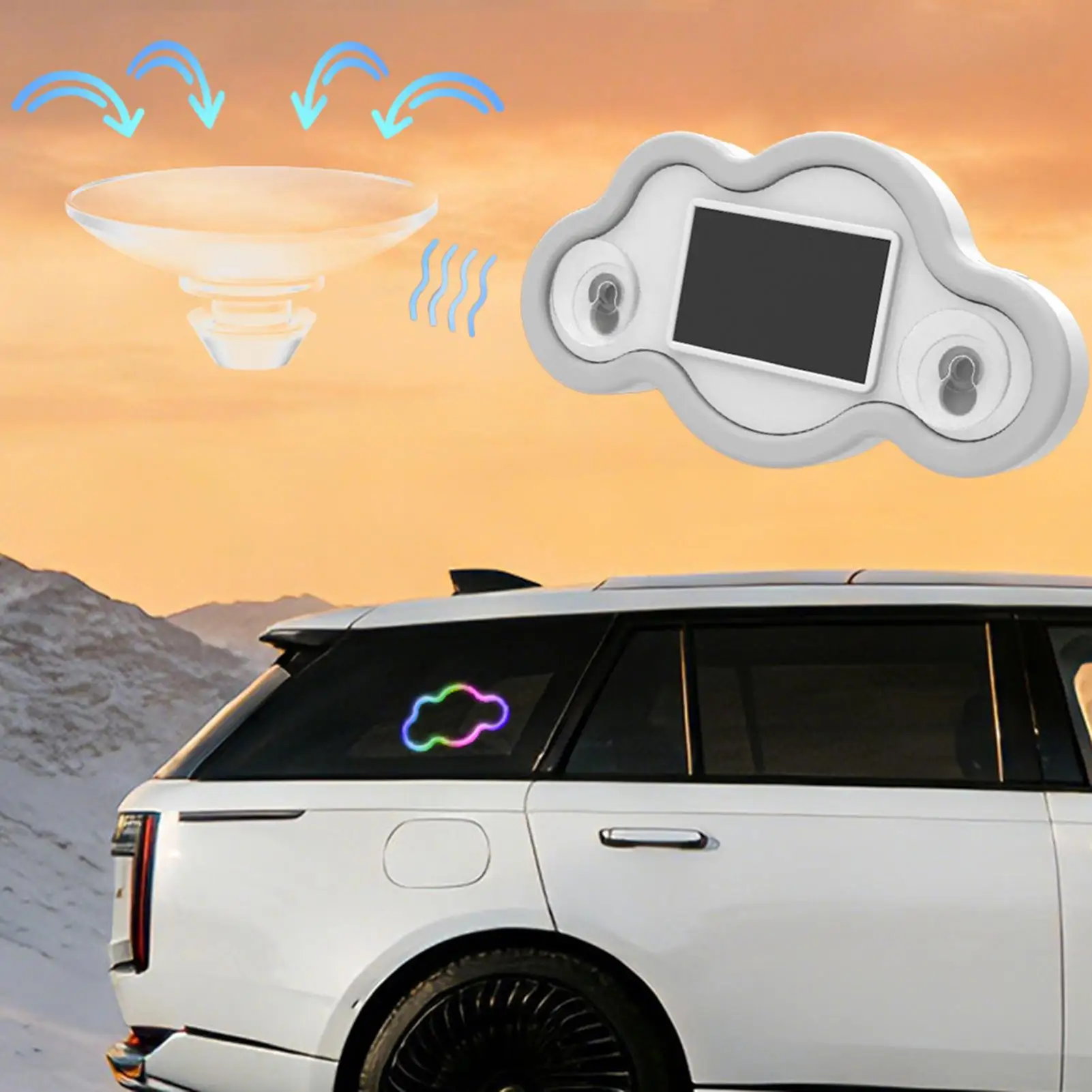 LED Sign For Car Window Cloud Shaped Suction Cup Illumination With Multiple Modes Car Window Light Up Sign For Truck Windshield