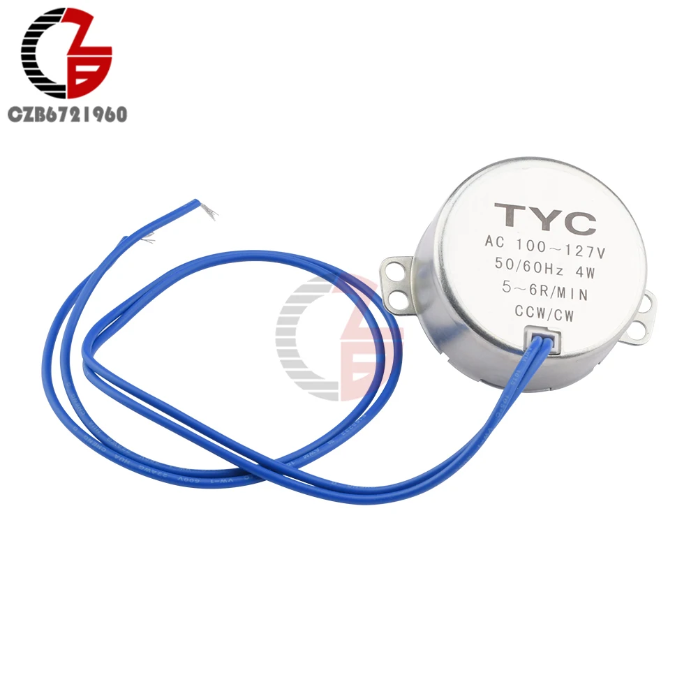 TYC-50 AC 100-127V Synchronous Motor 50/60Hz Torque 6RPM/MIN CCW/CW 4W 2.5-3R/MIN Microwave Turntable AC Permanent Magnet Motor