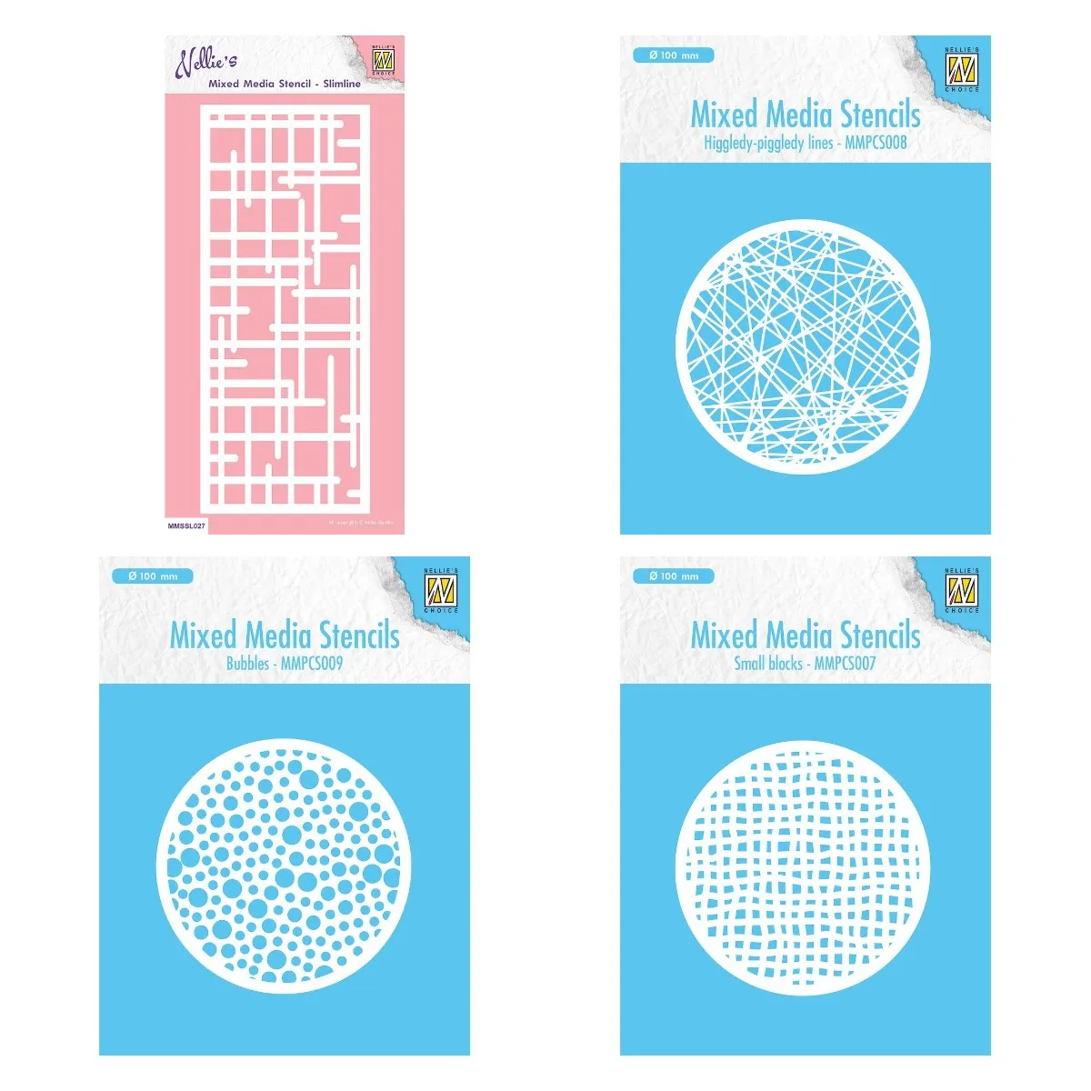

Small Blocks Bubbles Higgledy Piggledy Lines Round Labyrinth Slimline Stencil Diy Craft Paper Cards Scrapbooking Coloring Molds