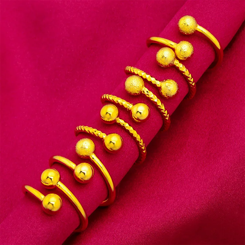 Dubai-Spiralblumenring, brasilianische Damen-Perücke, 24 Karat Gold, Hochzeit, Braut, Arabisch, äthiopischer großer nigerianischer Schmuck, marokkanisch, größenverstellbar