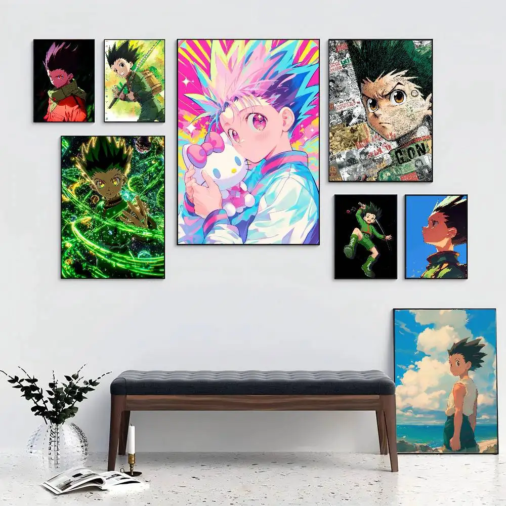 Gon Freecss Anime H-HUNTER X HUNTER Posters Living Room Bar Cafe Quality Canvas Vintage Style Comics Painting Art Home Wall Deco
