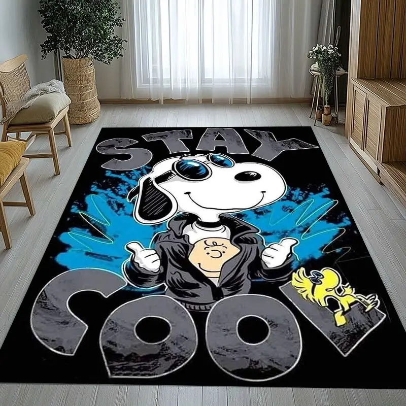 Funny S-Snoopys Dog Cartoon Area Rug,Soft Non-Slip Carpet Mat for Living Room Bedroom Playroom,Sofa Floor Rug,Home Decor Gift