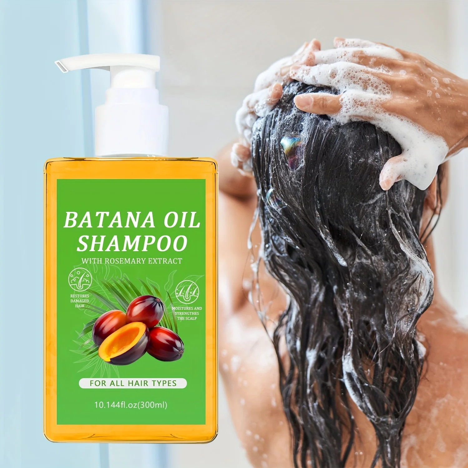 شامبو زيت باتانا - يرطب ويشد الشعر، ويعيد الخيوط التالفة، ويوقف الأطراف المتقصفة والكسر #1