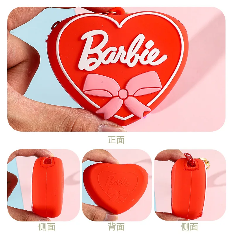 محفظة عملات معدنية على شكل قلب من مينسو كريتيف باربي، سلسلة مفاتيح، قلادة سيارة، حقيبة، سلسلة مفاتيح، قلادة، آلة مخلب