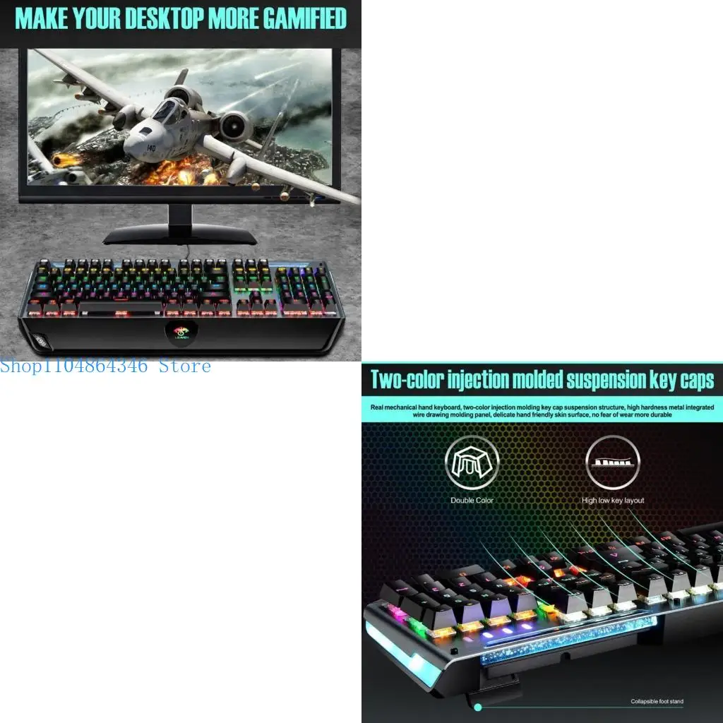 

5ASD USB Mechanical Gaming Keyboard для w/Hand Rest RGB -клавиатура