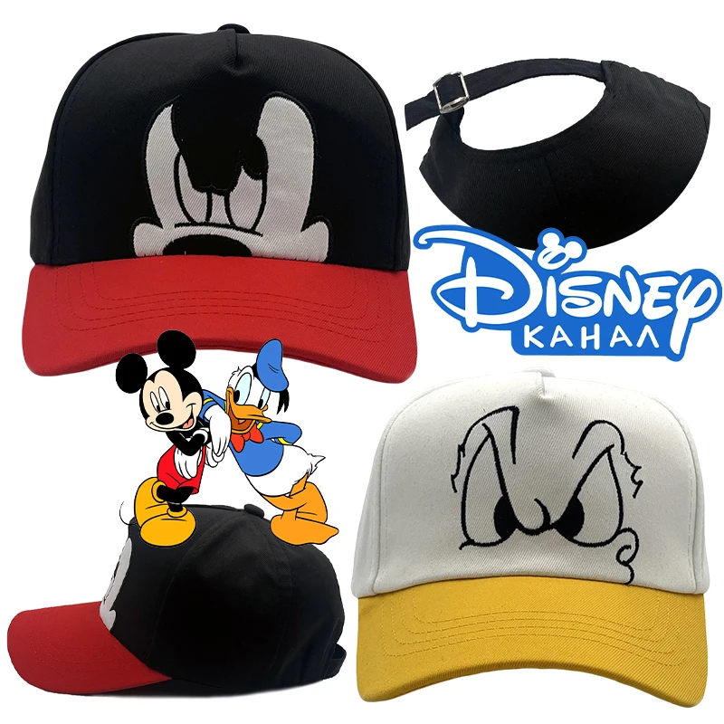 Disney Mickey Baseball Cap Hip Hop Hat Donald Duck Cartoon Anime Adjustable Sports Sun Hat Summer Cotton 52-54CM Peaked Cap Gift