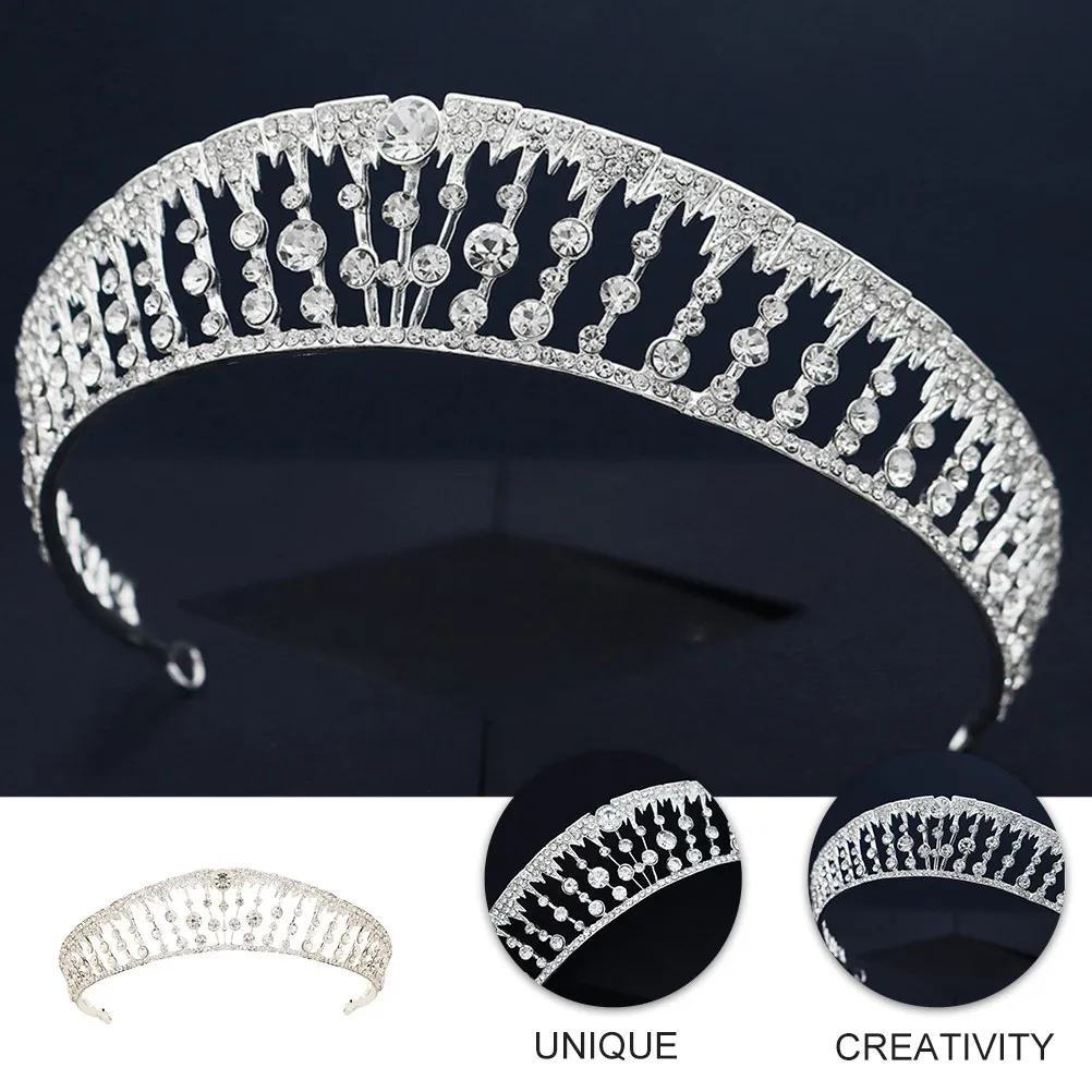 

1 шт. Корона-ободок для принцессы, свадебная тиара с жемчугом и стразами, украшение для волос невесты, аксессуар для вечеринки, элегантный головной убор для невесты, подарок