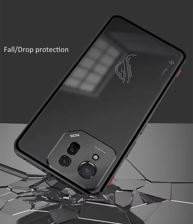 For Asus ROG Phone 9 Pro Case Metal Aluminium Magnet Shell Camera Protection Transparent Mobile Phone Cover For ROG Phone 8 Pro