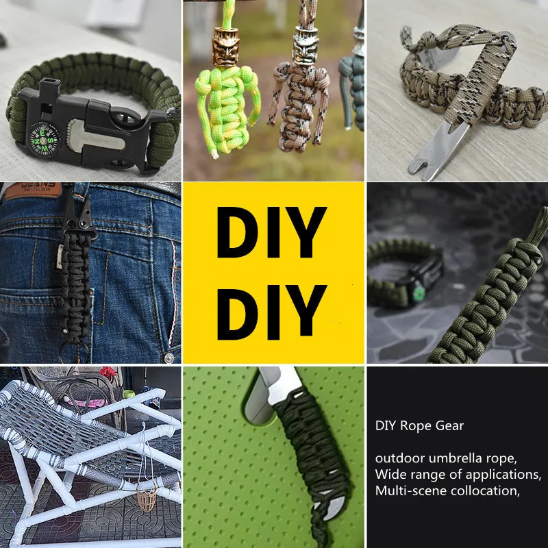 550 العسكرية 50 متر 7-Core Paracord حبل 4 مللي متر في الهواء الطلق البوليستر المظلة الحبل التخييم بقاء مظلة خيمة حزمة #6