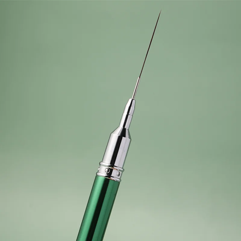 6/9/12/15/18/25mm Green Metal Handle Art Liner DIY Painting Brush Drawing Lines Stripe Flower Painting Pen UV Gel Brush