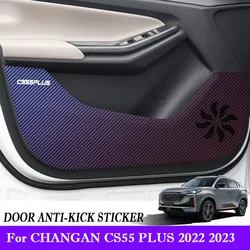 4PCS For CHANGAN CS55 PLUS 2022 2023 Door Anti-kick Protection Film Protector Stickers Carbon Auto Accessories