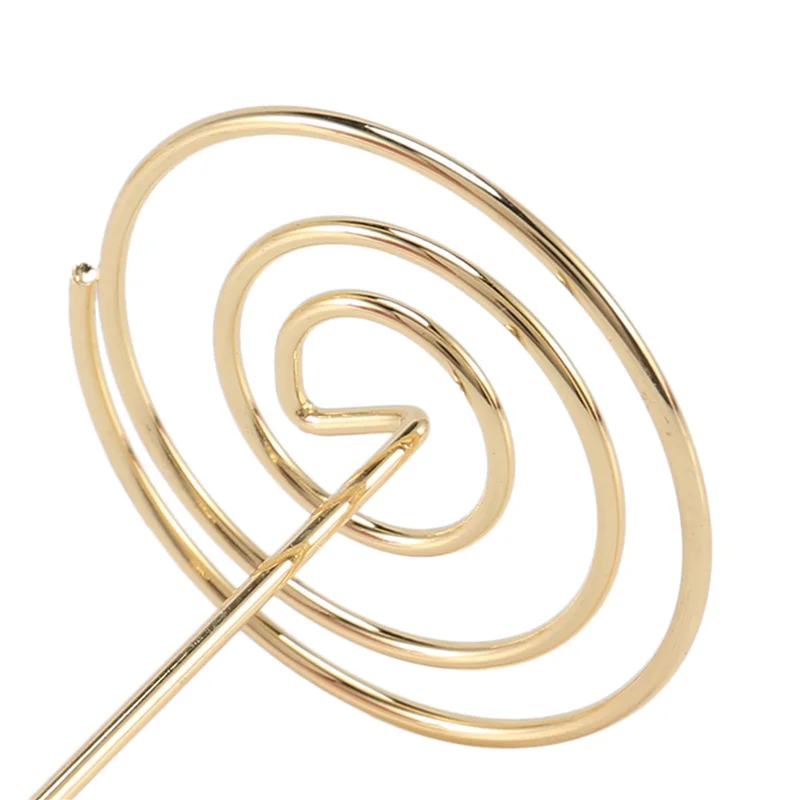 60 Pack Table Number Card Holders Photo Holder Stands Place Paper Menu Clips, Circle Shape (Gold)