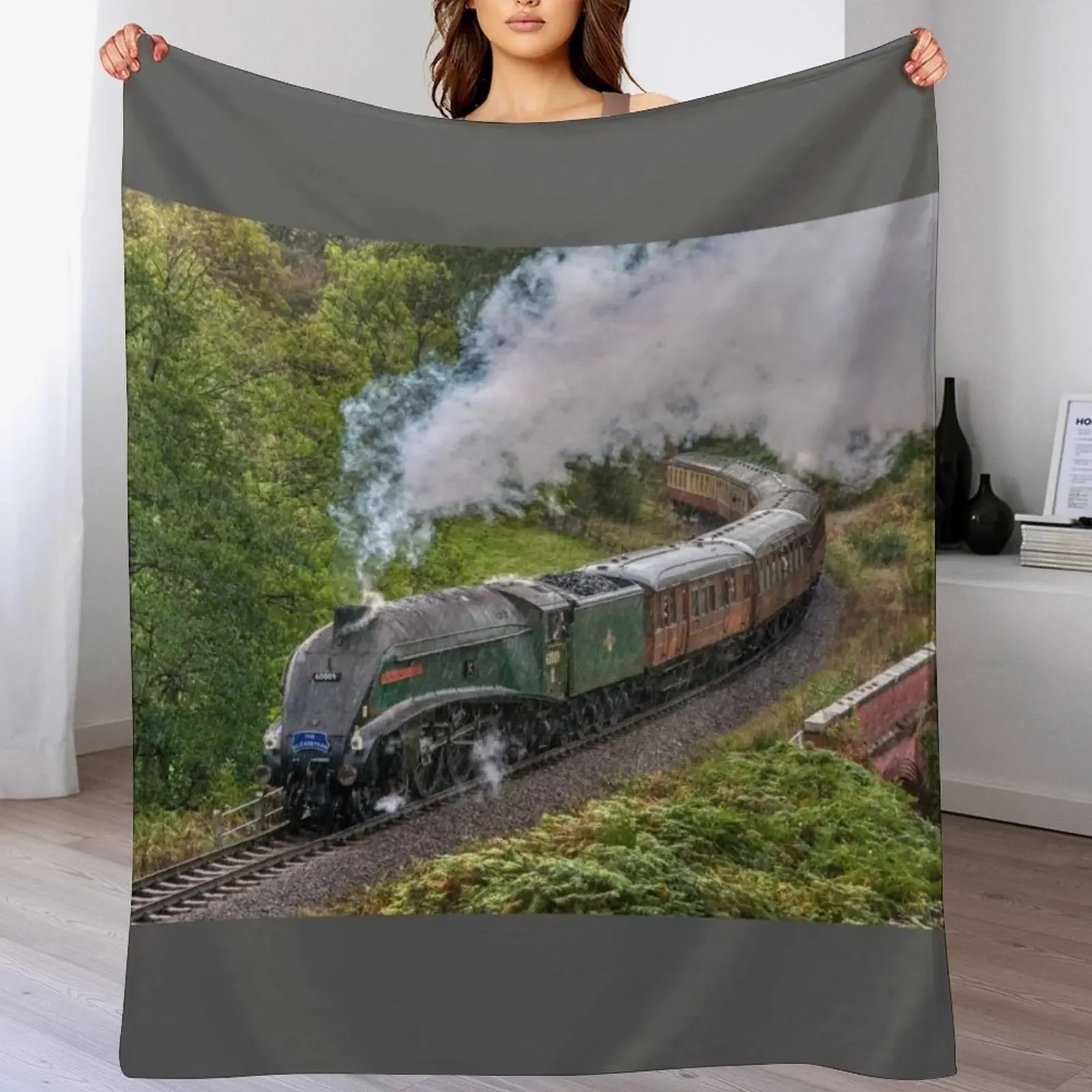 60009 Union of South Africa in the Rain Throw Blanket All Season Lightweight Soft Blanket for Bed