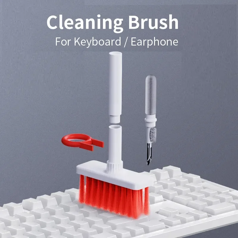 5 In 1 Keyboard Cleaning Brush Kit Keycap Puller Earbuds Cleaner For Airpods Pro 1 2 3 Bluetooth Earphones Case Cleaning Tools