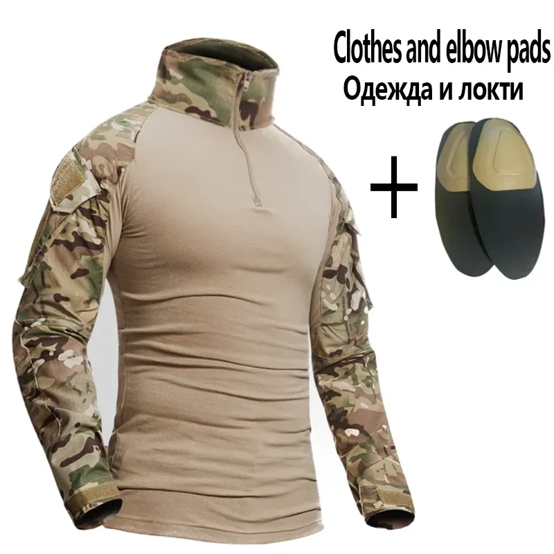 Softair Tute tattiche Paintball Abbigliamento da lavoro Uomo Uniforme Camicie mimetiche Ginocchiere cargo Pantaloni da caccia Resistenti all'usura