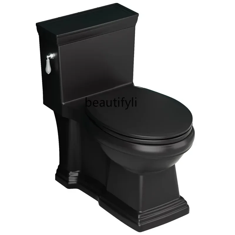 

European retro toilet American home bathroom siphon black classical toilet integrated