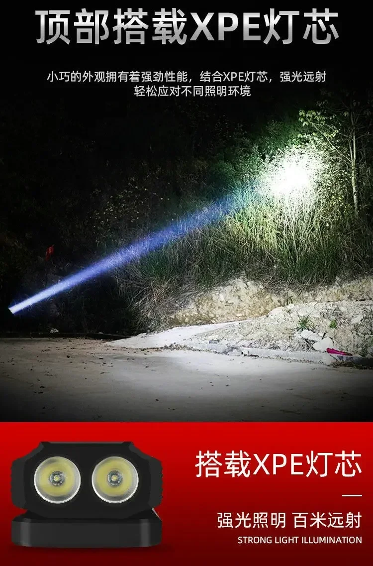 ポータブル穂軸磁気作業灯,充電式LED懐中電灯,超高輝度,キャンプ用,防水,車の修理用ブラケット付きランプ