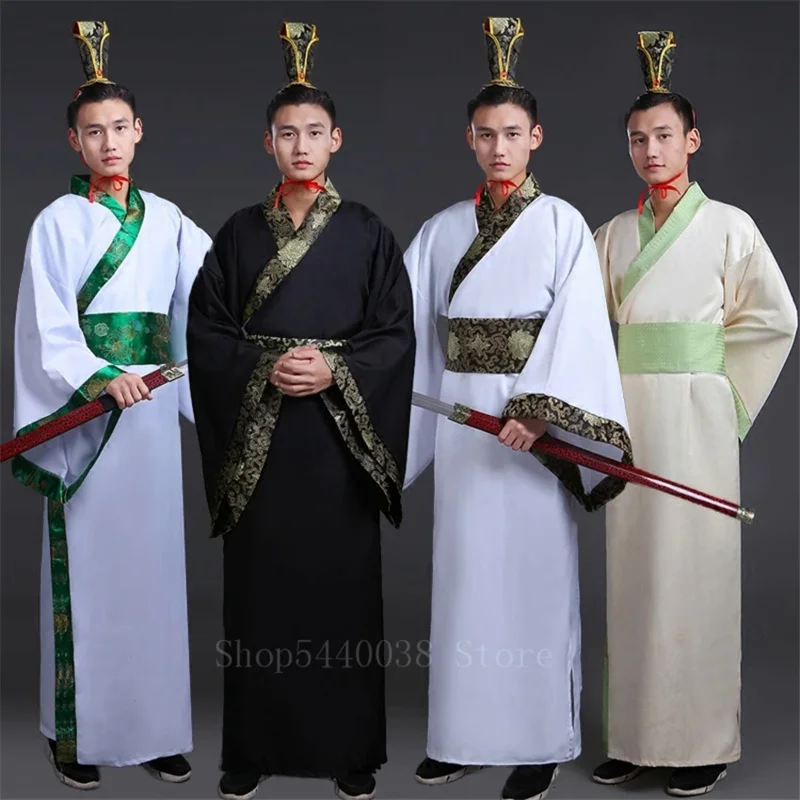 Vestido Hanfu tradicional chinês para homem, trajes de dança oriental, trajes de cosplay da dinastia Han, desempenho antigo, palco popular, ano novo