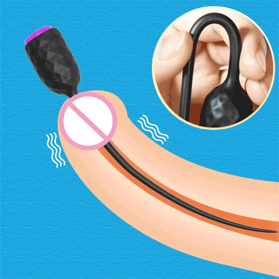 Long Urethral Catheter Vibrator Urethra Sound Dilator Penis Plug Vibrating Male Masturbator Prostate Massager Sex Toys For Men