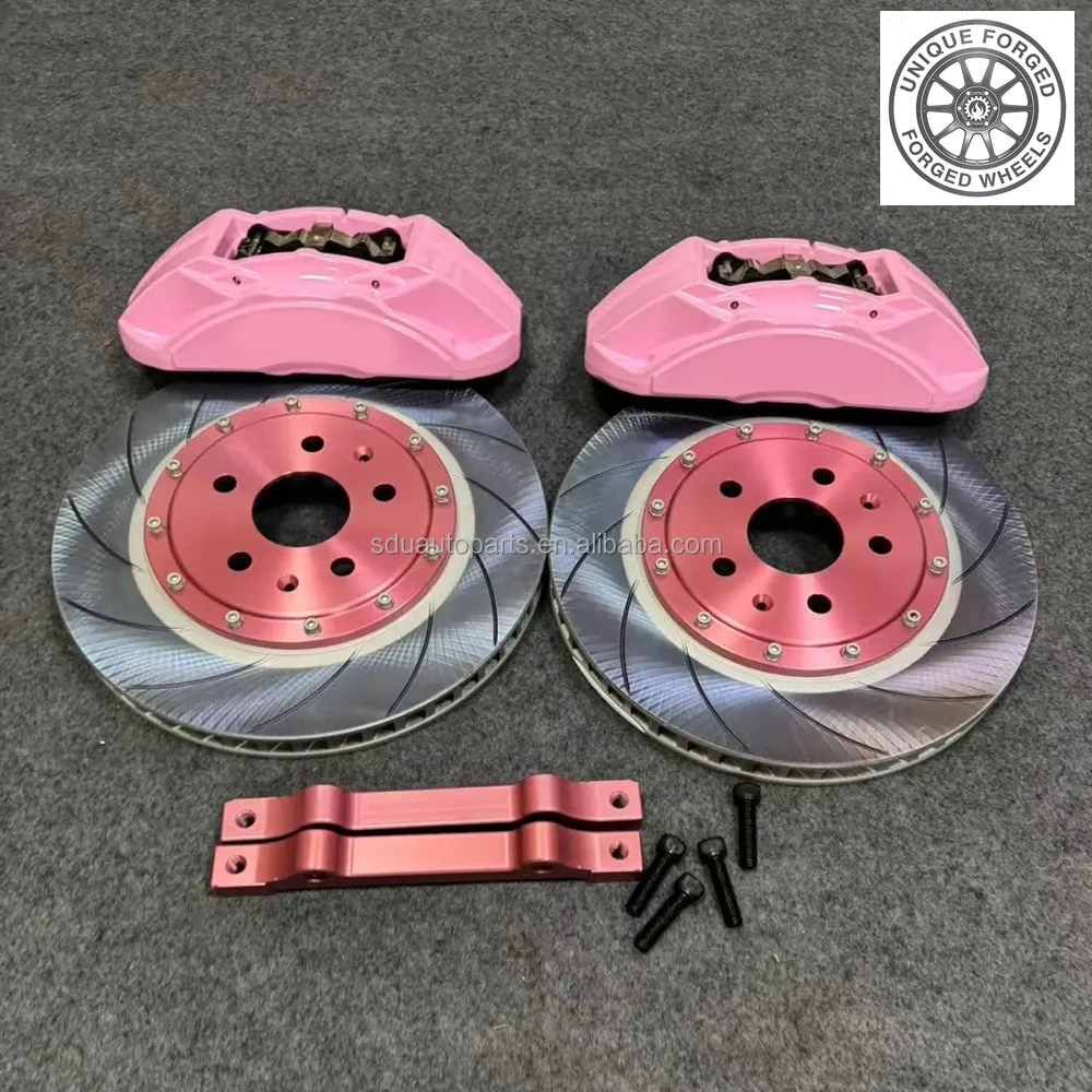 

26 Style Yellow 6 Piston 380mm 4 Pot 355mm Electronic Brake Caliper 2-Piece Rotor Universal Brake Kit