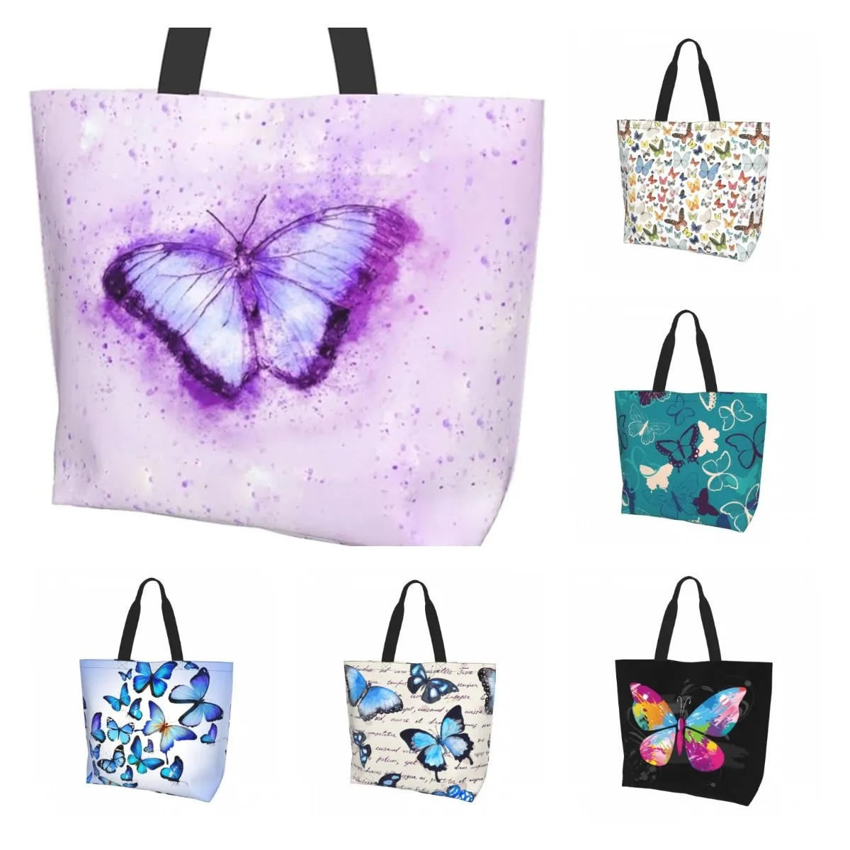 

Butterfly Tote Bag Large Women Casual Shoulder Bags Reusable Waterproof for Weekender Travel Grocery Shopping Outdoor Tote Bags