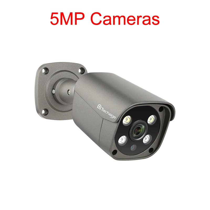 Techage 4MP 5MP 4K Beveiliging Metalen POE IP Camera H.265 Outdoor Tweeweg Audio Video Surveillance AI IP camera voor NVR Systeem