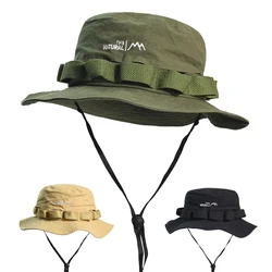 Outdoor Breathable Cotton Bucket Hat Men Women Solid Casual Boonie Hats Fishing Hat Fashion Safari Summer Cap Hiking Sun Caps