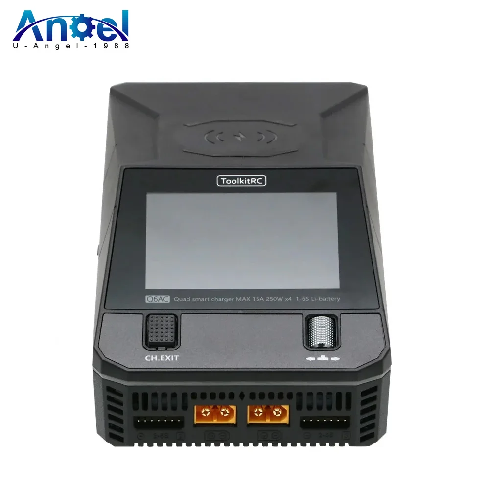 ToolkitRC Q6AC 充電器 AC 400W/DC 1000W 4CH出力 内蔵65W USB出力 15Wワイヤレス充電器 LiPo NiMH PBバッテリーモデル対応
