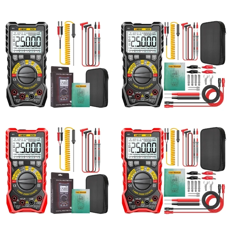 

Multimeter AC-DC Voltage-Resistance Capacitance Diode NCV Tester Temperature Meter with Data Hold Flashlight Backlit