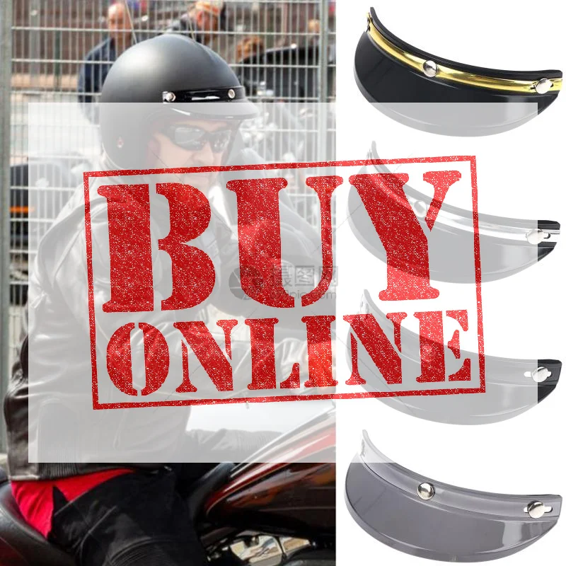 

【DM】Motorcycle Face Shield Visor Retro Shield Helmet Brim Vintage Style Helmets Accessories For Motorcycle Helmet 4 Colors