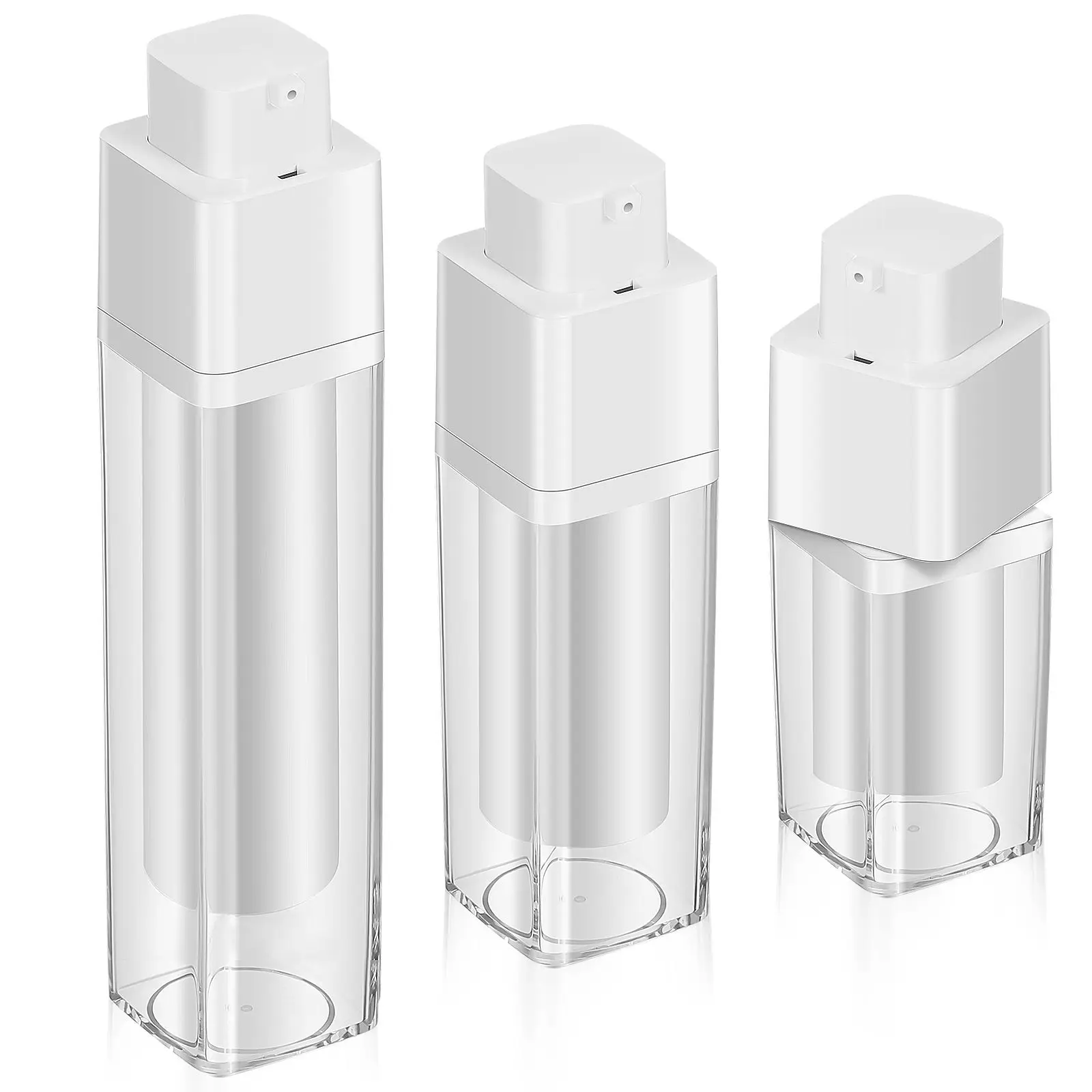 

3 Pcs 15ml 30ml 50ml Rotary Vacuum Bottle Pump Dispenser Travel Bottles For Toiletries Lotion Containers Shower Gel Dispenser