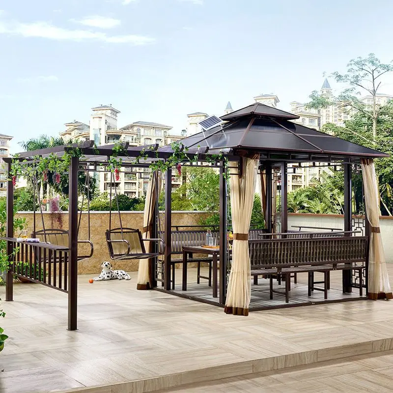 

gazebo grape trellis preservative wood solid wood terrace open-air balcony rooftop garden courtyard pavilion flower swing