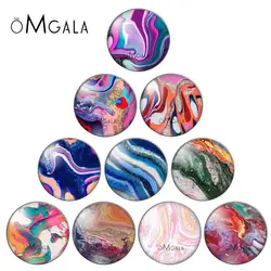 New Beauty Colorful Texture Patterns 10pcs mixed 12mm/16mm/18mm/25mm Round photo glass cabochon demo flat back Making findings