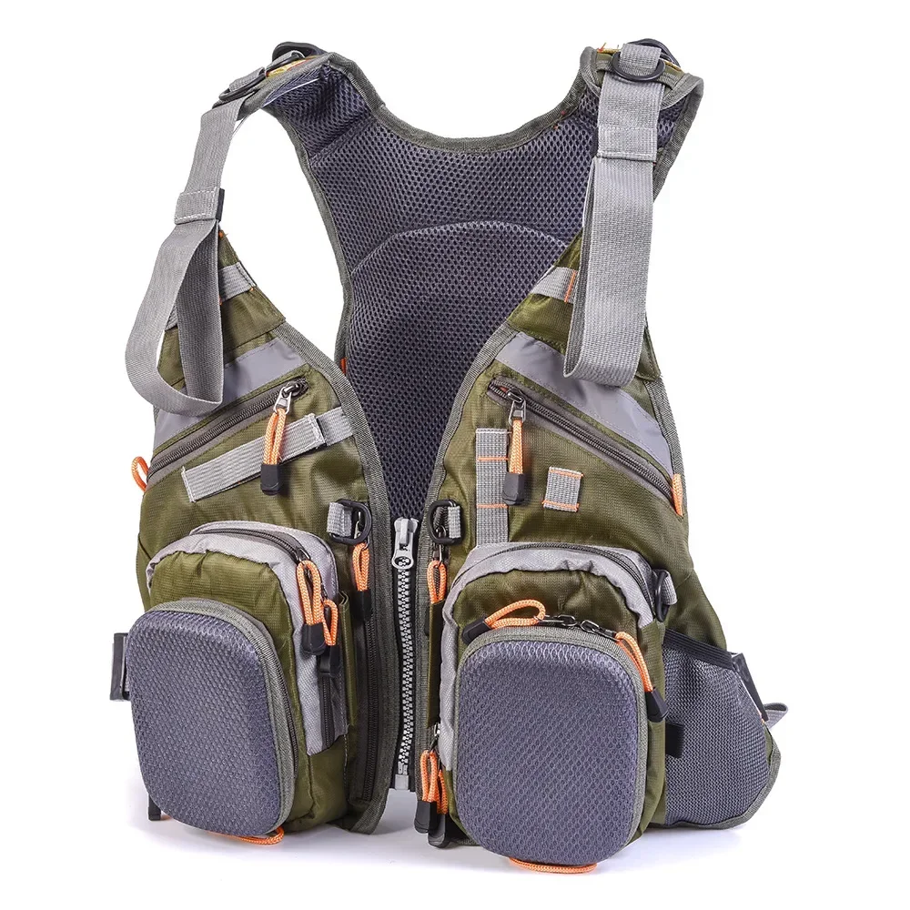 

Men's Removable Fishing Vest Multifunctional Life Jacket One Size Multi-Pockets For Sea Fishing, Water Sports