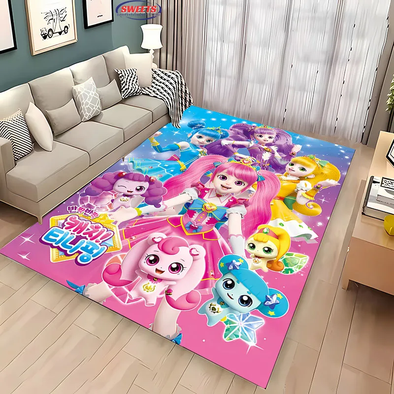 Cute Pink Rug 3D Printing Catch!  Teeniep1ng Carpet for Home Living Room Children's Bedroom Sofa Doormat Floor Rug Anti-slip Mat