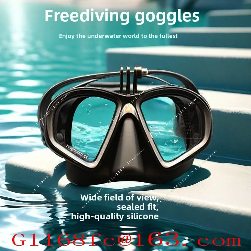 Low Capacity Free Diving Mask Tempered Glass Snorkeling Mask