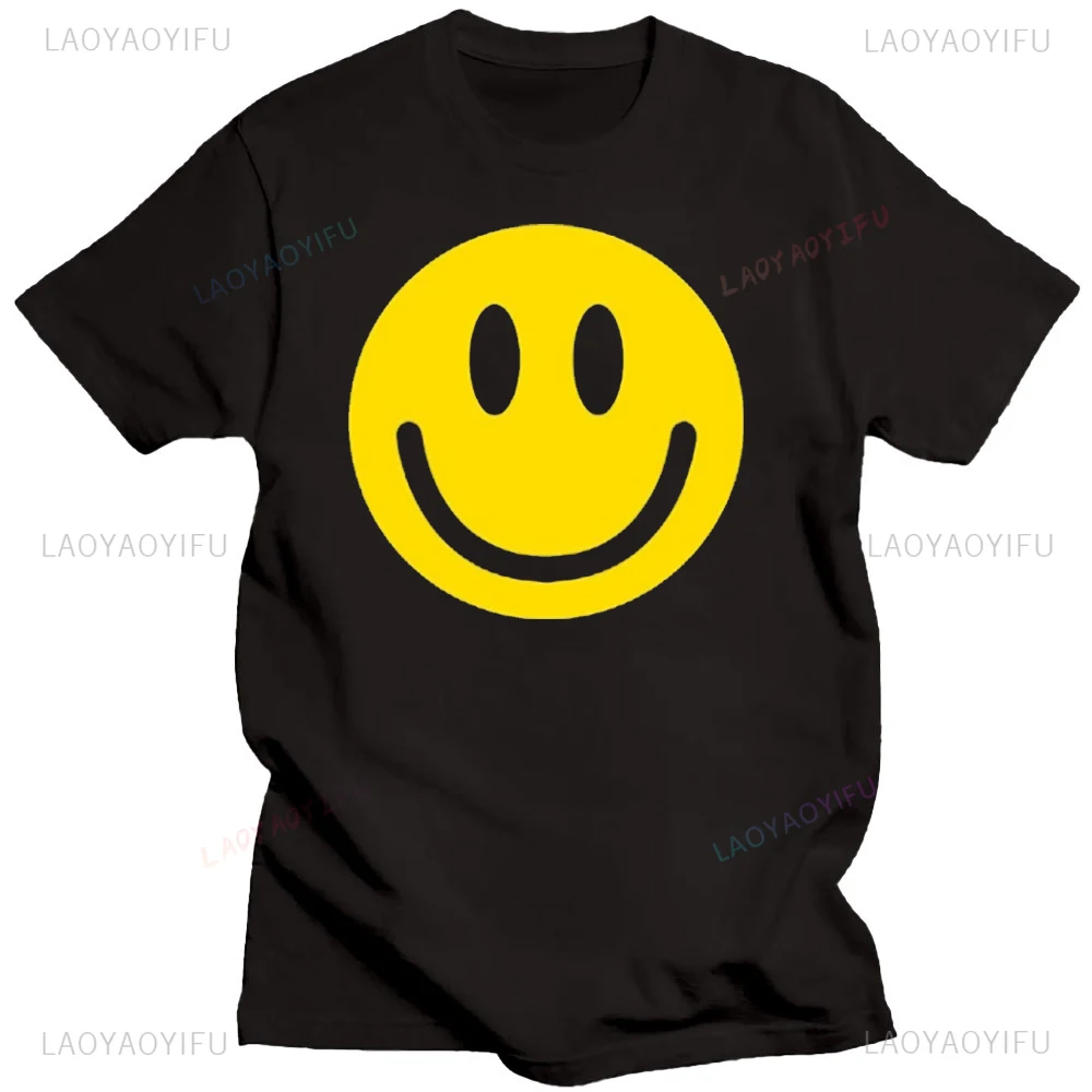 Smile Face Emoticons Happy Face Mens Graphic Hippie 70s Funny T Shirt Comfortable Personality High Quality Cotton Tops