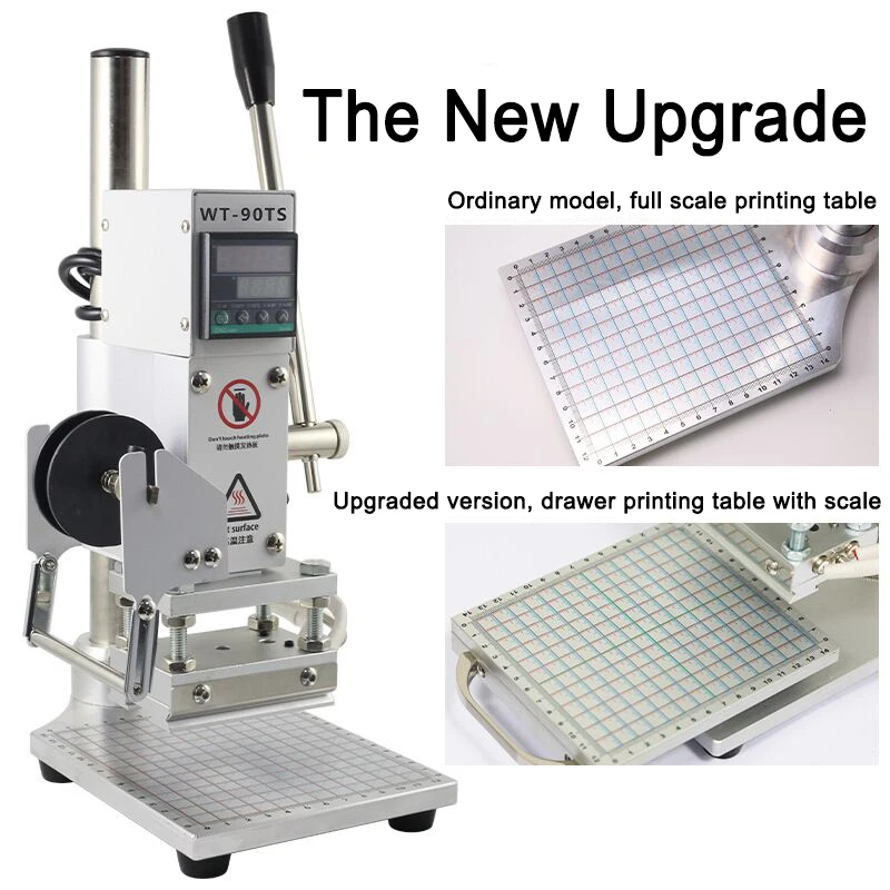 Mini Hot Foil Stamping Machine Gold Silver Foil Automatic Digital Leather Logo Embossed T Slot Hot Stamping Machine